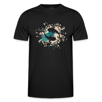 Éclaboussure de couleur de poisson - T-shirt sport Homme - noir - Devant - AI Model Male 178 dark (178cm)