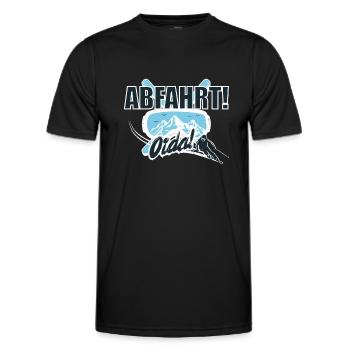 Abfahrt Oida! Skifahren Österreich Dialekt - Männer Funktions-T-Shirt - Schwarz - Vorne - AI Model Male 178 dark (178cm)