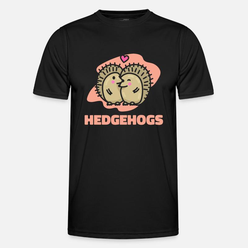 Valentine's Day Gift Hedgehog - Men's Functional T-Shirt - black