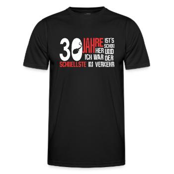 30. Geburtstag - schnellster im Verkehr - Männer Funktions-T-Shirt - Schwarz - Vorne - AI Model Male 178 dark (178cm)