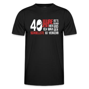 40. Geburtstag - schnellster im Verkehr - Männer Funktions-T-Shirt - Schwarz - Vorne - AI Model Male 178 dark (178cm)