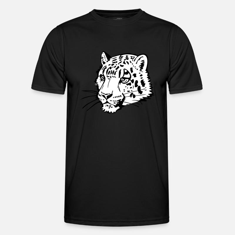 Snow leopard in comic handle - Men's Functional T-Shirt - black