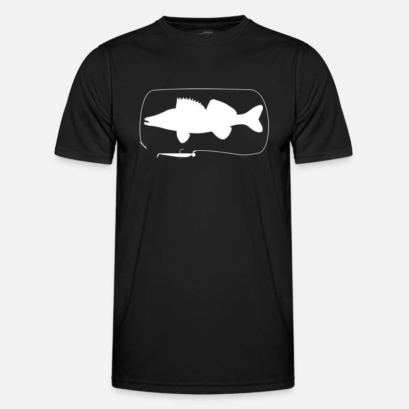 Zander mit Gummifisch - Männer Funktions-T-Shirt - Schwarz