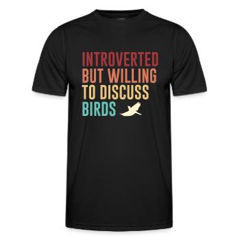 Vogel Vögel Spruch Humor Retro Geschenk - Männer Funktions-T-Shirt - Schwarz - Vorne - AI Model Male 178 dark (178cm)