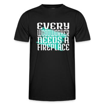 cabinetmaker bday arboriculture - Men's Functional T-Shirt - black - Front - AI Model Male 178 dark (178cm)