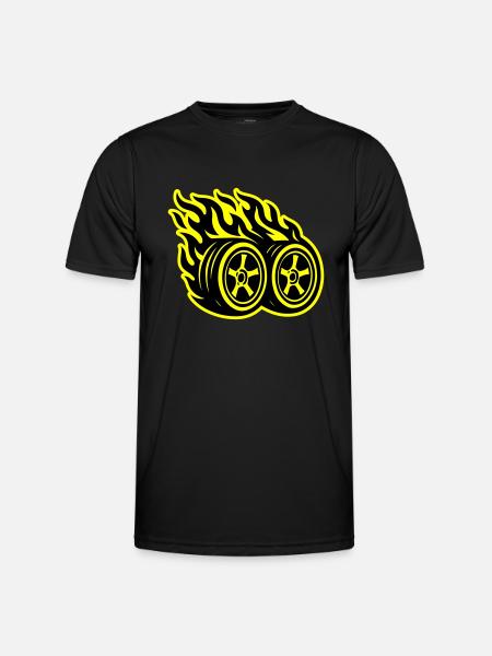 Car Tire Flame - Men's Functional T-Shirt - black