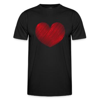 Cœur Rouge Crayon - T-shirt sport Homme - noir - Devant - AI Model Male 178 dark (178cm)