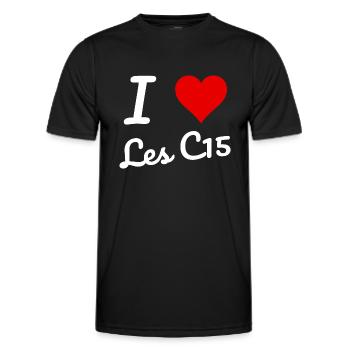 I love Les C15 - T-shirt sport Homme - noir - Devant - AI Model Male 178 dark (178cm)