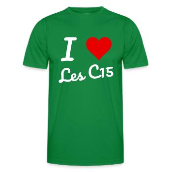 I love Les C15 - T-shirt sport Homme - vert - Devant - AI Model Male 178 dark (178cm)