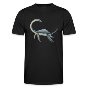 Dinosaur Plesiosaurus - Men's Functional T-Shirt - black - Front - AI Model Male 178 dark (178cm)