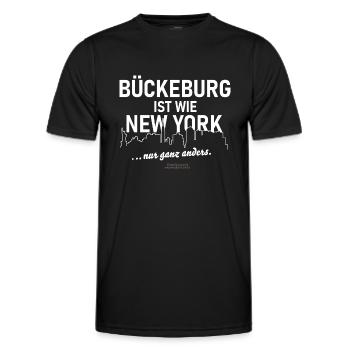 Bückeburg ist wie New York - Männer Funktions-T-Shirt - Schwarz - Vorne - AI Model Male 178 dark (178cm)