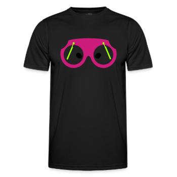 Lunettes Essuie-glace Lentille Yeux Geek Blague - T-shirt sport Homme - noir - Devant - AI Model Male 178 dark (178cm)