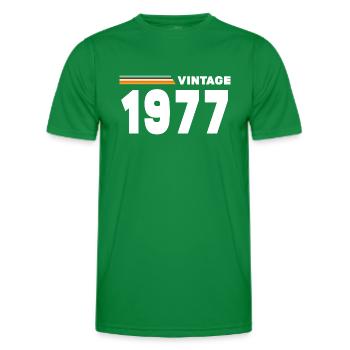 Jahrgang 1977 - Männer Funktions-T-Shirt - Kelly Green - Vorne - AI Model Male 178 dark (178cm)
