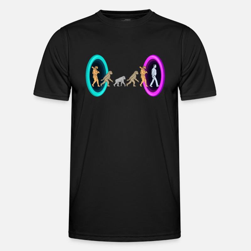 Evolution durch Portale - Männer Funktions-T-Shirt - Schwarz