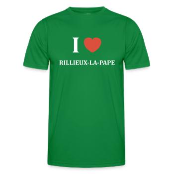 i love Rillieux la Pape - T-shirt sport Homme - vert - Devant - AI Model Male 178 dark (178cm)