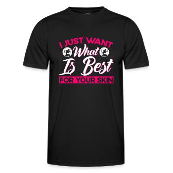 Beautician facial treatment beautician Geschen - Men's Functional T-Shirt - black - Front - AI Model Male 178 dark (178cm)