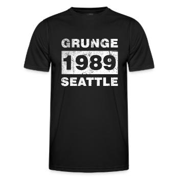 GRUNGE SEATTLE 1989 - Men's Functional T-Shirt - black - Front - AI Model Male 178 dark (178cm)