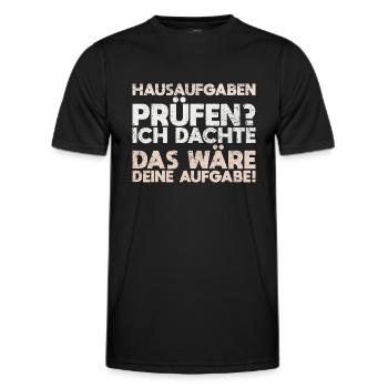 Hausaufgaben Prüfen? Ich Dachte, Das Wäre... - Männer Funktions-T-Shirt - Schwarz - Vorne - AI Model Male 178 dark (178cm)