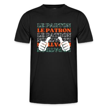patron ,c'est moi le patron ,design patron - T-shirt sport Homme - noir - Devant - AI Model Male 178 dark (178cm)