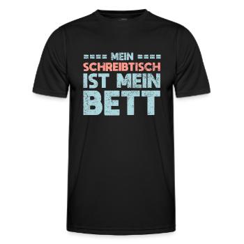 Mein Schreibtisch Ist Mein Bett - Männer Funktions-T-Shirt - Schwarz - Vorne - AI Model Male 178 dark (178cm)