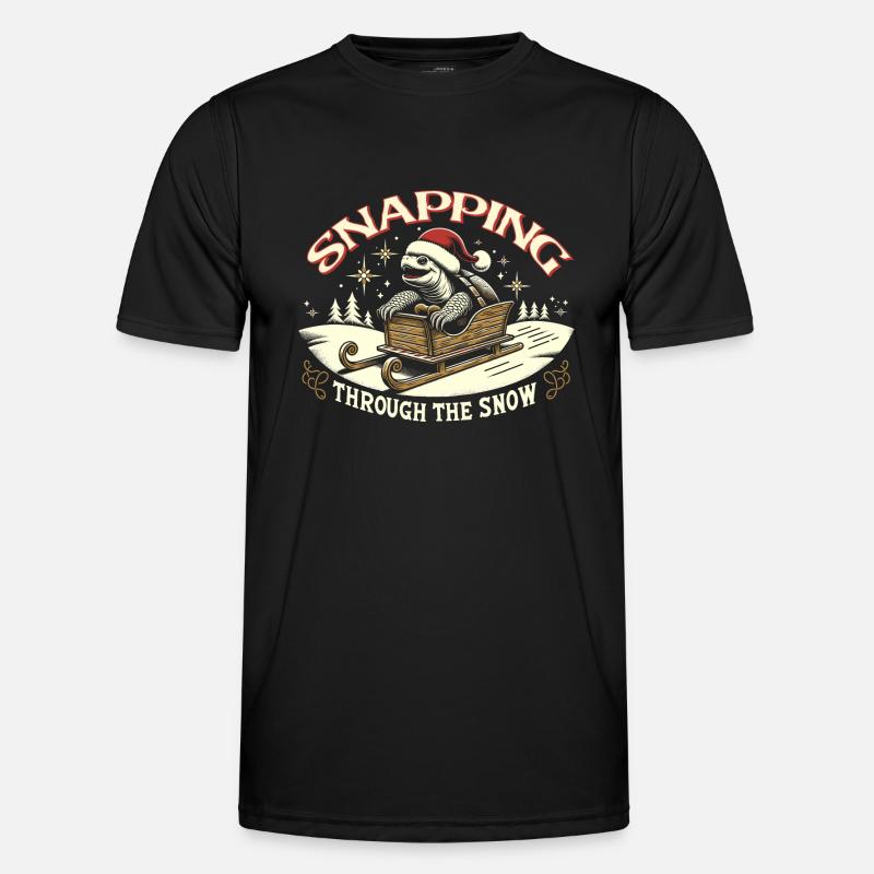 Snapping Turtle Santa Christmas - Men's Functional T-Shirt - black