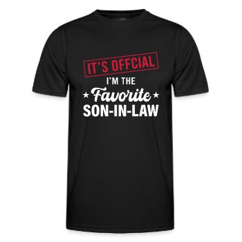 Favorite son in law mother in law or father in law - Men's Functional T-Shirt - black - Front - AI Model Male 178 dark (178cm)