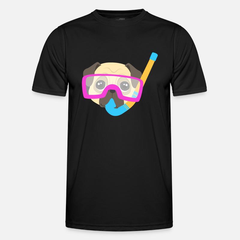 Pug Scubadiver Männer Funktions-T-Shirt