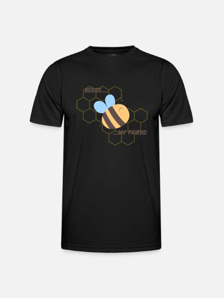 BEE MY FRIEND - Männer Funktions-T-Shirt - Schwarz