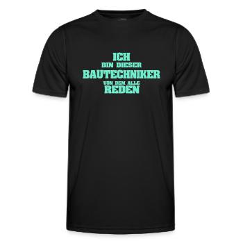 Beruf Bautechniker - Männer Funktions-T-Shirt - Schwarz - Vorne - AI Model Male 178 dark (178cm)