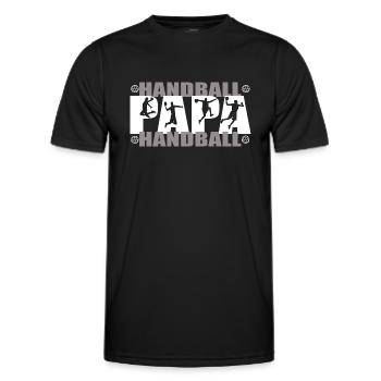 Handball dad - Men's Functional T-Shirt - black - Front - AI Model Male 178 dark (178cm)