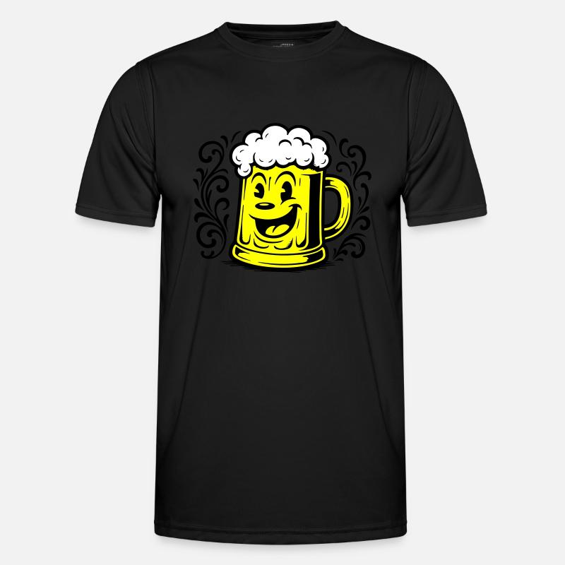 Bier Lustig Comic - Männer Funktions-T-Shirt - Schwarz