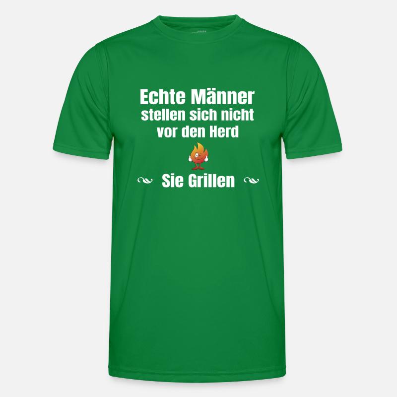 Echte Männer Grillen Männer Funktions-T-Shirt