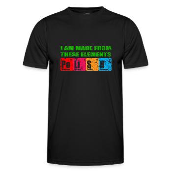 Chemise de la Pologne - T-shirt sport Homme - noir - Devant - AI Model Male 178 dark (178cm)