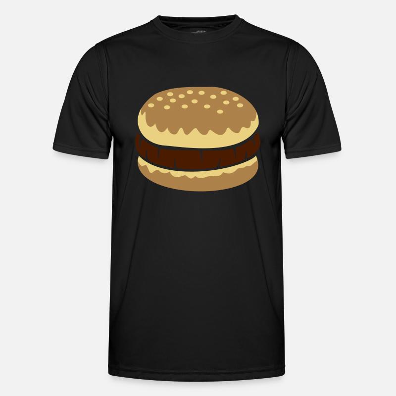 Leibspeise Cheeseburger Comic - Männer Funktions-T-Shirt - Schwarz