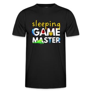 SCHLAFENDES SPIEL MASTER DRAGONS ADVENTURES RPG - Männer Funktions-T-Shirt - Schwarz - Vorne - AI Model Male 178 dark (178cm)