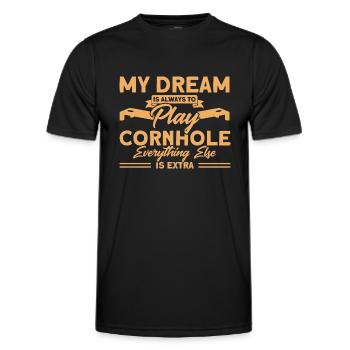 Cornhole Game Cornhole Joueur Cornhole Cadeau - T-shirt sport Homme - noir - Devant - AI Model Male 178 dark (178cm)