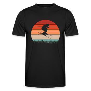 Skiing skiing ski motif for skiers - Men's Functional T-Shirt - black - Front - AI Model Male 178 dark (178cm)