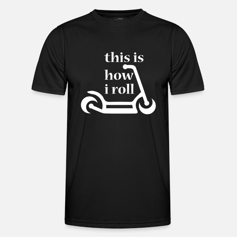 E-Scooter Roller - Männer Funktions-T-Shirt - Schwarz