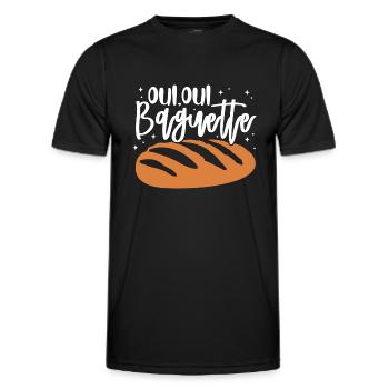Oui Oui Baguette - Men's Functional T-Shirt - black - Front - AI Model Male 178 dark (178cm)