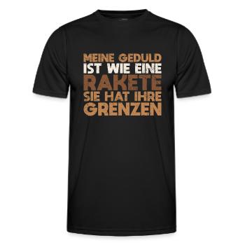 Meine Geduld Ist Wie Eine Rakete –... - Männer Funktions-T-Shirt - Schwarz - Vorne - AI Model Male 178 dark (178cm)