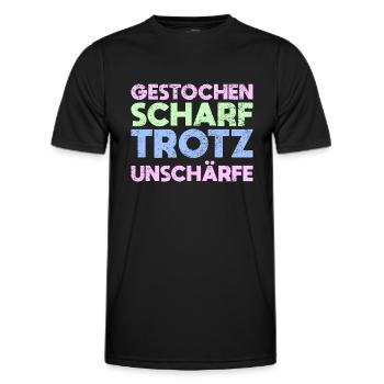 Gestochen Scharf Trotz Unschärfe - Männer Funktions-T-Shirt - Schwarz - Vorne - AI Model Male 178 dark (178cm)