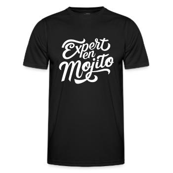 Expert en mojito - T-shirt sport Homme - noir - Devant - AI Model Male 178 dark (178cm)