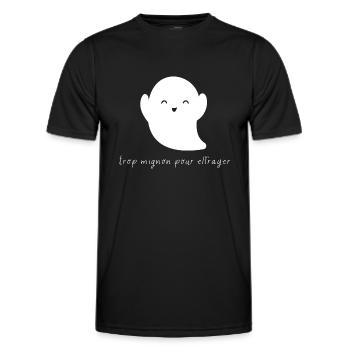 Trop mignon pour effrayer cadeau halloween - T-shirt sport Homme - noir - Devant - AI Model Male 178 dark (178cm)