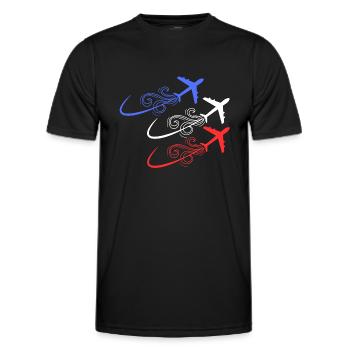 Patrouille de France avions bleu blanc rouge - T-shirt sport Homme - noir - Devant - AI Model Male 178 dark (178cm)