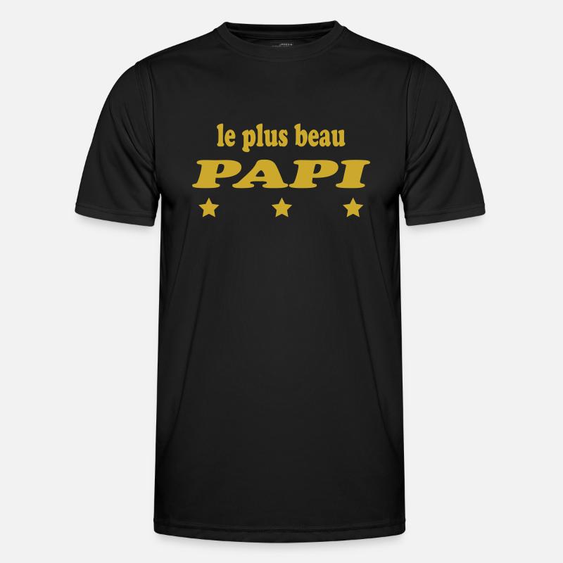 Das schönste PAPI - Männer Funktions-T-Shirt - Schwarz