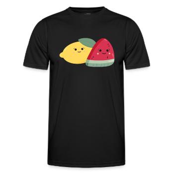 Kawaii Citron & Melon - T-shirt sport Homme - noir - Devant - AI Model Male 178 dark (178cm)