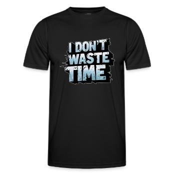 Ich verschwende keine Zeit - Männer Funktions-T-Shirt - Schwarz - Vorne - AI Model Male 178 dark (178cm)