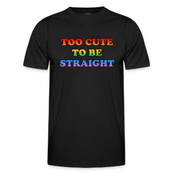 Trop mignon pour être hétéro - T-shirt sport Homme - noir - Devant - AI Model Male 178 dark (178cm)
