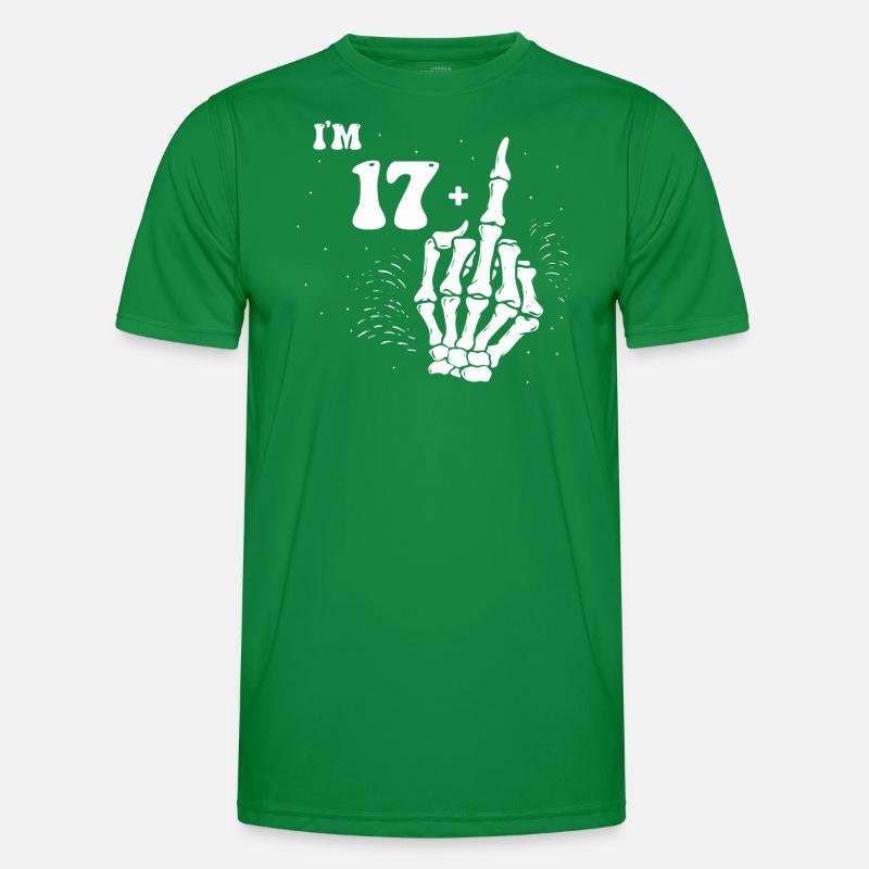 Ich bin 17 plus Mittelfinger - 18. Geburtstag Männer Funktions-T-Shirt