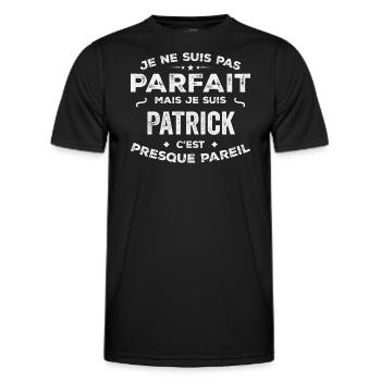 Patrick Ein Vorname, eine Geschichte, eine Persönlichkeit - Männer Funktions-T-Shirt - Schwarz - Vorne - AI Model Male 178 dark (178cm)